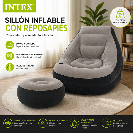 Sillón inflable con reposapiés — 19549-35