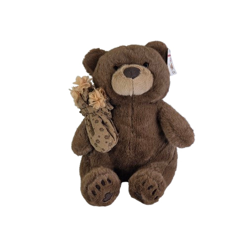 Jucărie Ursuleț din Pluș Duoguo 40 cm, Urs de Plus Maro cu Accesoriu Decorativ, Textură Moale, Jucăr